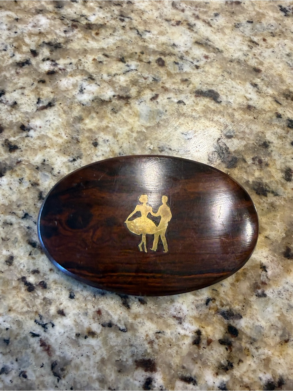 Vintage Wood Square Dancing Belt Buckle
